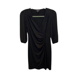 AGB Faux Wrap Black Dress NWT Size S